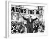 Richard Nixon, Delivering His the 'V' for Victory Sign-null-Framed Photo