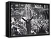 Richard Nixon Giving Victory Sign at Presidential Campaign Rally-Lee Balterman-Framed Stretched Canvas