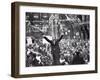 Richard Nixon Giving Victory Sign at Presidential Campaign Rally-Lee Balterman-Framed Photographic Print