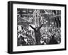 Richard Nixon Giving Victory Sign at Presidential Campaign Rally-Lee Balterman-Framed Photographic Print