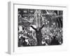 Richard Nixon Giving Victory Sign at Presidential Campaign Rally-Lee Balterman-Framed Photographic Print