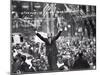 Richard Nixon Giving Victory Sign at Presidential Campaign Rally-Lee Balterman-Mounted Photographic Print