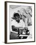 Richard 'Pancho' Gonzales Restringing a Tennis Racket in 1962-null-Framed Photo