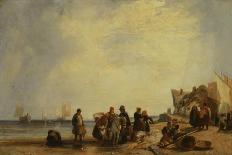 French Coast with Fishermen-Richard Parkes Bonington-Giclee Print