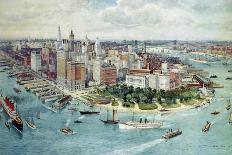 A Bird's Eye View of Lower Manhattan, 1911-Richard Rummell-Stretched Canvas