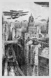 A Bird's Eye View of Lower Manhattan, 1911-Richard Rummell-Framed Stretched Canvas
