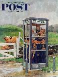 "Cub Scouts in Phone Booth," Saturday Evening Post Cover, August 26, 1961-Richard Sargent-Giclee Print