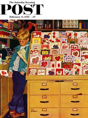 "First Valentine" Saturday Evening Post Cover, February 11, 1956
