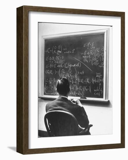 Richard Schafer, an Expert in the Field of Non Associative Algebras, Studying Complicated Formulas-Alfred Eisenstaedt-Framed Premium Photographic Print