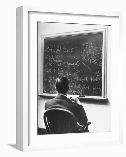 Richard Schafer, an Expert in the Field of Non Associative Algebras, Studying Complicated Formulas-Alfred Eisenstaedt-Framed Premium Photographic Print