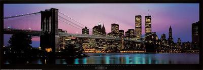 Brooklyn Bridge and New York City Skyline-Richard Sisk-Mounted Art Print