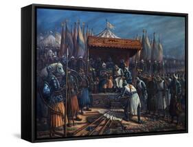 Richard the Lionheart, 1157-99 King of England, Surrendering to Saladin-Tahssin-Framed Stretched Canvas