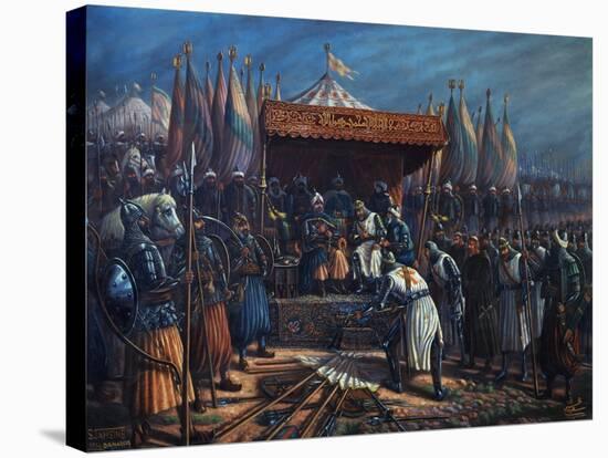 Richard the Lionheart, 1157-99 King of England, Surrendering to Saladin-Tahssin-Stretched Canvas