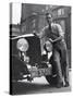 Richard Todd Leaning on Front of Car-William Sumits-Stretched Canvas