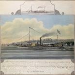 Hudson River Steamboat 'Clermont', 1858 (W/C on Paper Mounted on Canvas)-Richard Varick De Witt-Framed Giclee Print