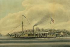 Hudson River Steamboat 'Clermont', 1858 (W/C on Paper Mounted on Canvas)-Richard Varick De Witt-Giclee Print