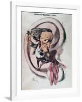 Richard Wagner Splitting the Ear Drum of the World, Illustration in 'L'Eclipse'-Andre Gill-Framed Giclee Print