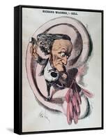 Richard Wagner Splitting the Ear Drum of the World, Illustration in 'L'Eclipse'-Andre Gill-Framed Stretched Canvas