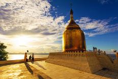 Buphaya Pagoda in Bagan, Myanmar at Sunset.-Richard Yoshida-Stretched Canvas