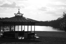 Black and White Pagoda Overlooking River-richardjagger-Framed Photographic Print