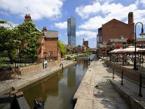 Canal Boat at Castlefield with the Beetham Tower in the Background, Manchester, England, UK-Richardson Peter-Photographic Print