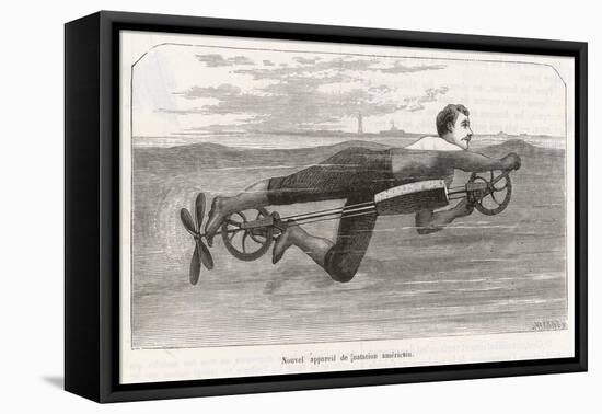 Richardson's Swimming Device Allows One to Sally Forth by Pedalling a Propellor Underwater-Meerahy-Framed Stretched Canvas