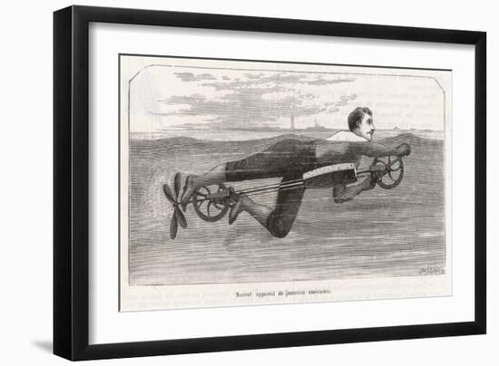 Richardson's Swimming Device Allows One to Sally Forth by Pedalling a Propellor Underwater-Meerahy-Framed Art Print