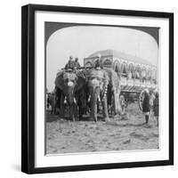Richly Adorned Elephants and Carriage of the Maharaja of Rewa at the Delhi Durbar, India, 1903-Underwood & Underwood-Framed Giclee Print