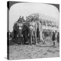 Richly Adorned Elephants and Carriage of the Maharaja of Rewa at the Delhi Durbar, India, 1903-Underwood & Underwood-Stretched Canvas