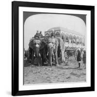 Richly Adorned Elephants and Carriage of the Maharaja of Rewa at the Delhi Durbar, India, 1903-Underwood & Underwood-Framed Giclee Print