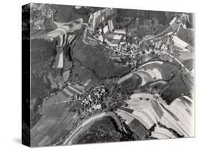Richly Patterned Fields Surrounding the Houses in the Neckar River Valley near Heidelberg-Margaret Bourke-White-Stretched Canvas