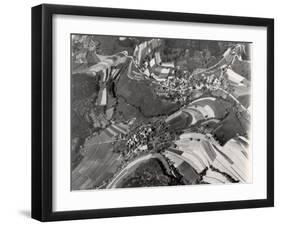 Richly Patterned Fields Surrounding the Houses in the Neckar River Valley near Heidelberg-Margaret Bourke-White-Framed Photographic Print