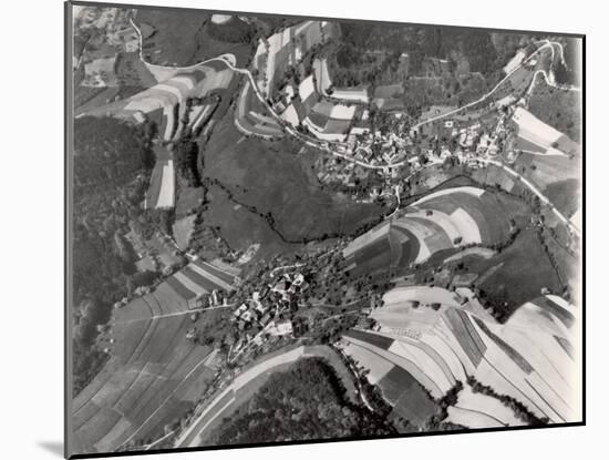 Richly Patterned Fields Surrounding the Houses in the Neckar River Valley near Heidelberg-Margaret Bourke-White-Mounted Photographic Print