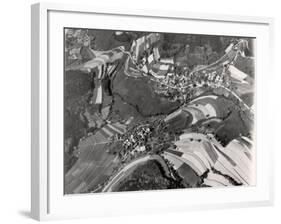 Richly Patterned Fields Surrounding the Houses in the Neckar River Valley near Heidelberg-Margaret Bourke-White-Framed Photographic Print