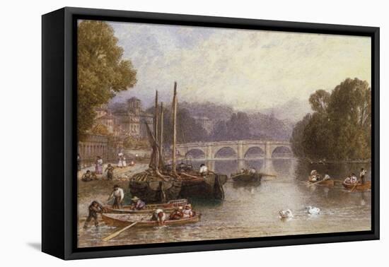 Richmond Bridge, 19th Century-Myles Birket Foster-Framed Stretched Canvas