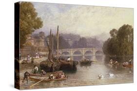 Richmond Bridge, 19th Century-Myles Birket Foster-Stretched Canvas