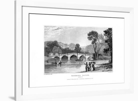 Richmond Bridge, London, 1829-J Rogers-Framed Giclee Print