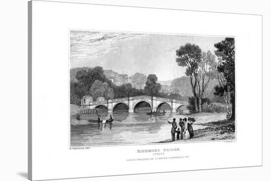 Richmond Bridge, London, 1829-J Rogers-Stretched Canvas