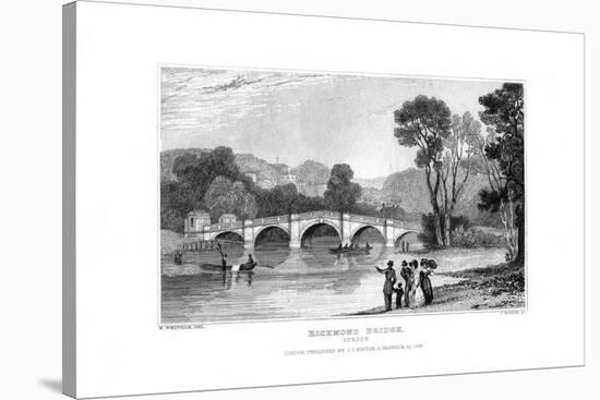 Richmond Bridge, London, 1829-J Rogers-Stretched Canvas