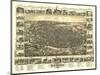 Richmond, Indiana - Panoramic Map-Lantern Press-Mounted Art Print