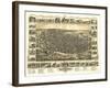 Richmond, Indiana - Panoramic Map-Lantern Press-Framed Art Print