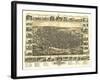 Richmond, Indiana - Panoramic Map-Lantern Press-Framed Art Print