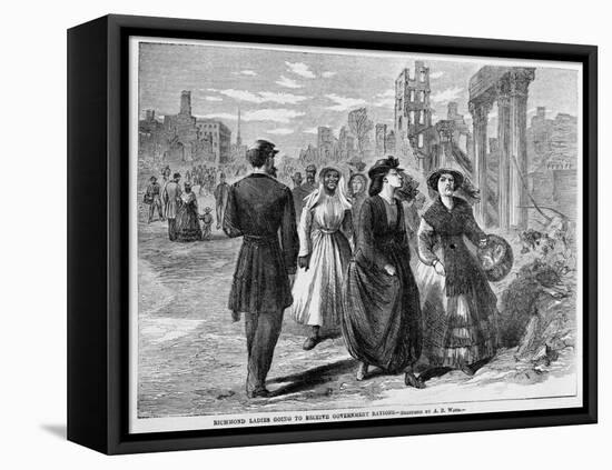 Richmond Ladies Going to Receive Government Rations, Published 1865-Alfred R. Waud-Framed Stretched Canvas