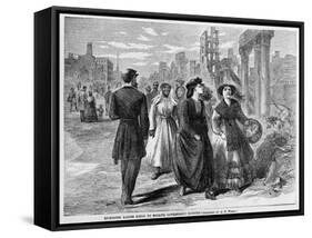 Richmond Ladies Going to Receive Government Rations, Published 1865-Alfred R. Waud-Framed Stretched Canvas