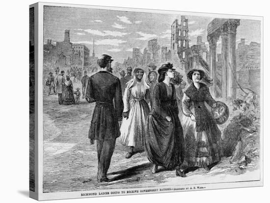 Richmond Ladies Going to Receive Government Rations, Published 1865-Alfred R. Waud-Stretched Canvas