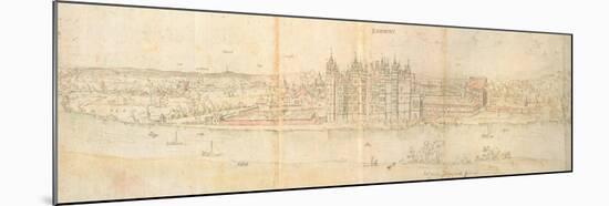 Richmond Palace from across the Thames, 1562-Anthonis van den Wyngaerde-Mounted Giclee Print