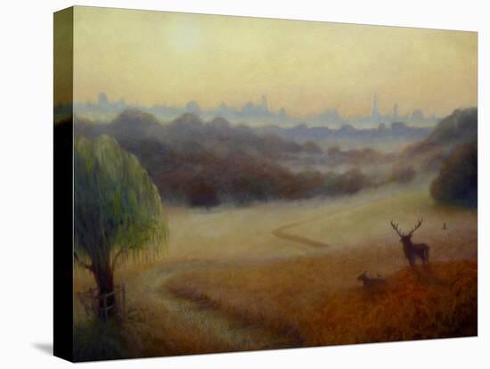 Richmond Park Autumn Morning, 2020, (oil on canvas)-Lee Campbell-Stretched Canvas