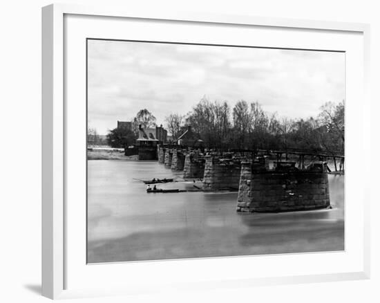 Richmond, VA, Ruins of Mayo's Bridge, Civil War-Lantern Press-Framed Art Print