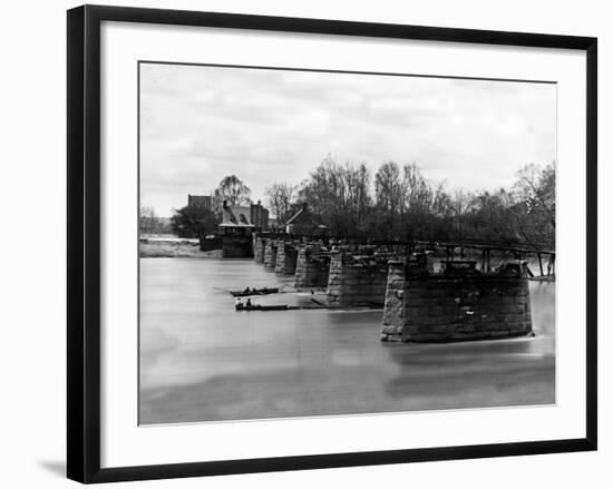 Richmond, VA, Ruins of Mayo's Bridge, Civil War-Lantern Press-Framed Art Print