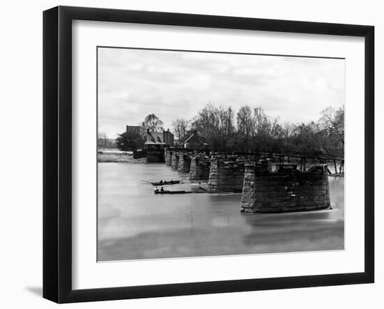 Richmond, VA, Ruins of Mayo's Bridge, Civil War-Lantern Press-Framed Art Print